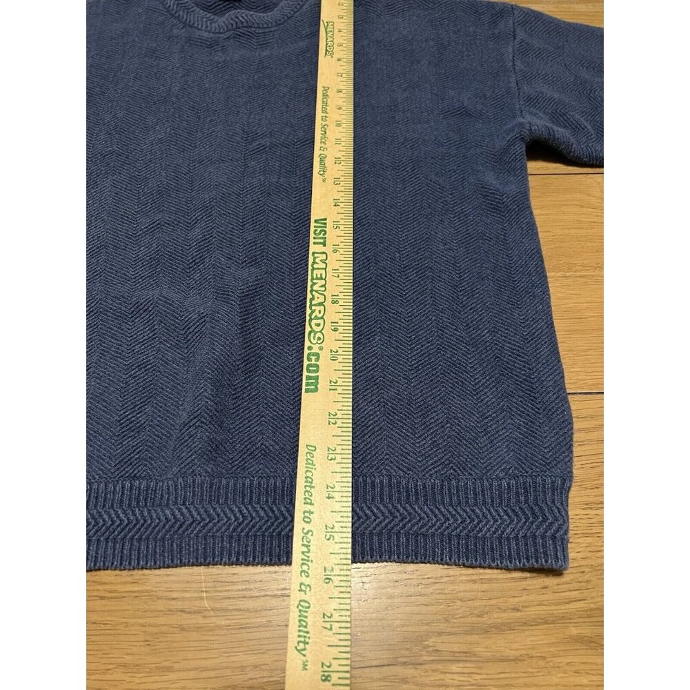 Chaps Ralph Lauren Sweater Men Size Large Blue Cotton Hand Framed Preppy Classic - Picture 3 of 13